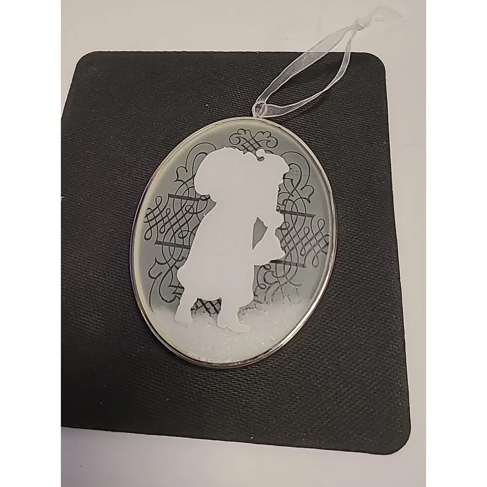 Hallmark Keepsake Ornament St Nicholas Rare Glass Moveable Snow White Silver